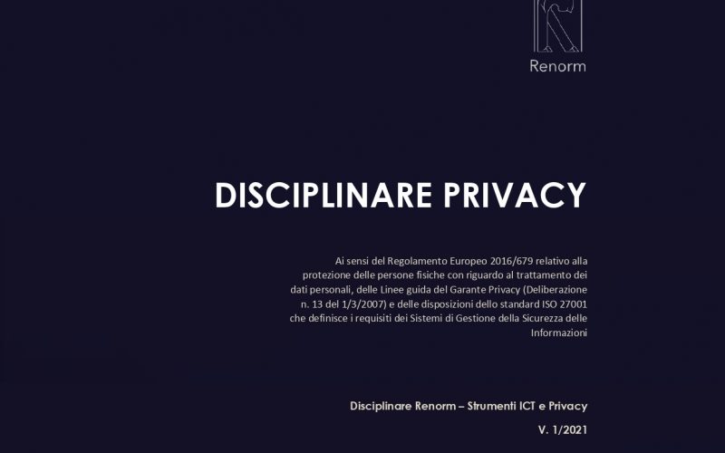 Disciplinare ReNorm: Strumenti ICT e Privacy